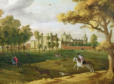 Nonsuch Palace in the time of King James I, early 17th century (detail) by Flemish School